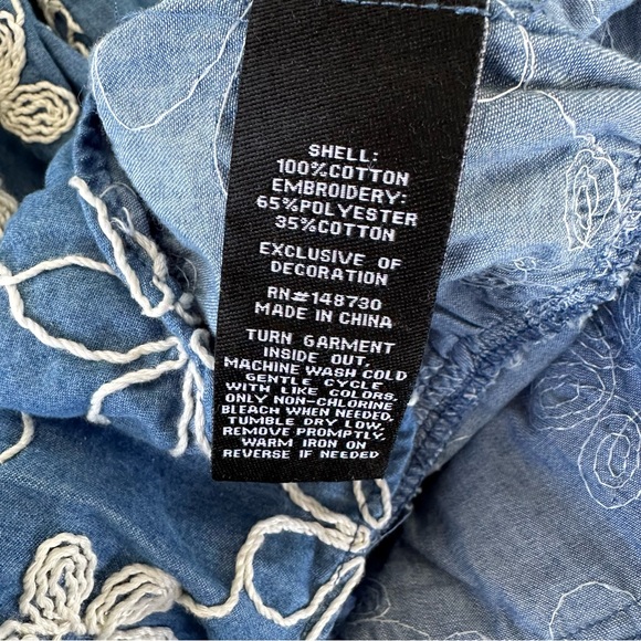 Label by Five Twelve Boho Floral Embroidered Ruffled Off Shoulder Mini Dress - Picture 8 of 9